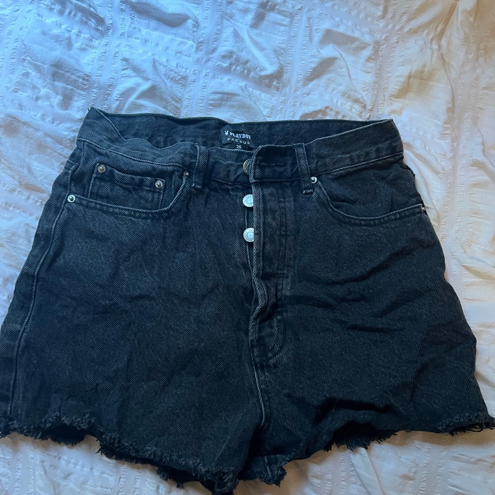 PlayBoy Black Denim Shorts